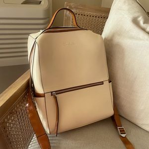 Bostanten ivory genuine leather backpack